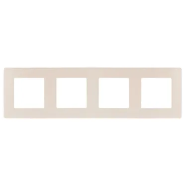 Рамка для розеток и выключателей Серия 12 12-5104-02 на 4 поста, Сатин, слоновая кость