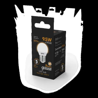 Лампа светодиодная LED 9.5 Вт 890 лм 3000К шар P45 теплый E27 AC 220В Black Gauss