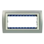 Рамка с суппортом на 5 узких модулей, S82C, алюминий - алюминий