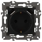 Розетка 2P+E 16A-250В, штор. с 2xUSB 5В-3А, Эра Elegance, антрацит 14-4109-05