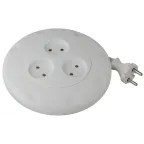 Удлинитель (белый) рулетка, без заземл, 2x0.75мм2, 3гн, 3м (10/600) UR-3-3 м-W