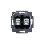 Розетка информационная Levit двойная 2хRJ45 категория 5e серебро