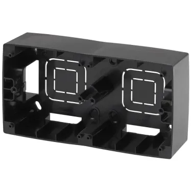 Коробка накладного монтажа 2 поста, Эра12, чёрный (10/100/800) 12-6102-06