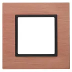 Рамка на 1 пост, металл, Эра Elegance, медь+антр, 14-5201-14