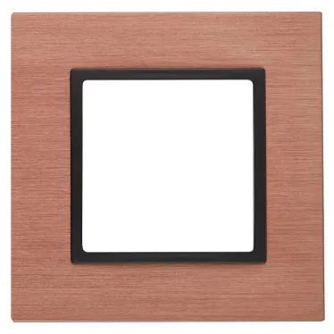 Рамка на 1 пост, металл, Эра Elegance, медь+антр, 14-5201-14