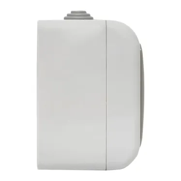 Розетка 2-местная Мурманск 16А с заземлением с крышкой IP54 серый с защитными шторками