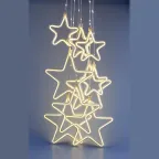 Светодиодная новогодняя гирлянда ЕGNIG - ST занавес Неоновые звезды 8 режимов 2,4*0,8 м теплый свет IP20