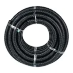 Труба ПНД гибкая гофрированная d40мм, тяжёлая с протяжкой, 25м, цвет черный PROxima