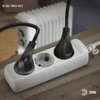 Удлинитель c заземл., 3х1мм2, 16А, ПВС, 3гн, 10м (10/840) U-3e-10m-3x1