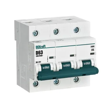 Выключатель автоматический трехполюсный 63А D ВА-201 10кА