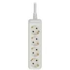 Удлинитель c заземл., 3х1мм2, 16А, ПВС, 4гн, 3м (20/600) U-4e-3m-3x1