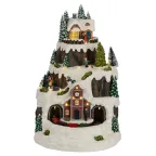 Фигура светодиодная новогодняя  EFIS-S07 композиция Рождество музыка теплый белый свет 3*АА 25*23*34 см | Б0060485 | ЭРА