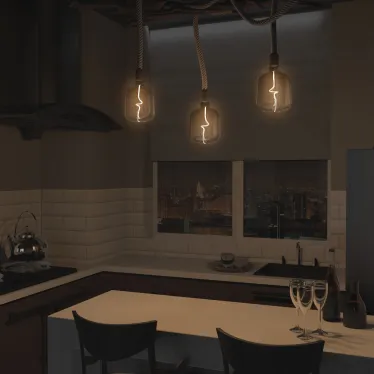 Лампа светодиодная LED Filament V140-DC Black-Clear 5W E27 200lm 1800K 140*204mm 1/6 | 1008802105 | Gauss