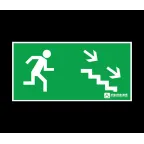 Светильник аварийного освещения ЭЗ "Эвакуационный выход по лестнице направо-вниз" (150х300) | 1009150300 | АСТЗ