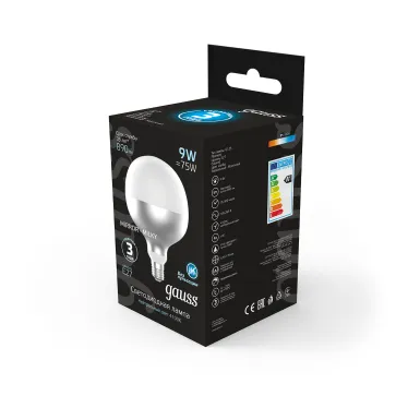 Лампа светодиодная LED Filament G125-DC Mirror-Milky E27 9W 890lm 4000K 125*178mm 1/10 | 1014802209 | Gauss