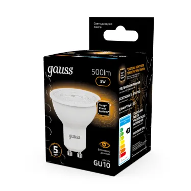 Лампа светодиодная LED 5Вт GU10 220В 2700К MR16 | 101506105 | Gauss