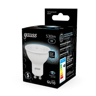 Лампа светодиодная LED 5Вт GU10 220В 4100К MR16 | 101506205 | Gauss