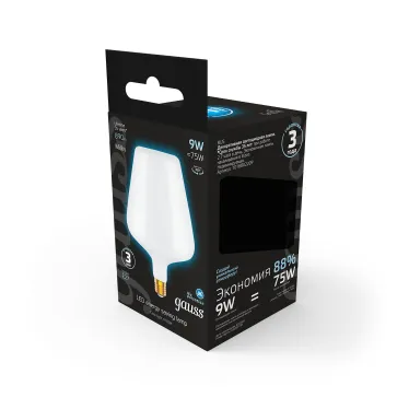 Лампа светодиодная Filament V160 9W 890lm 4100К Е27 milky LED 1/6 | 1016802209 | Gauss