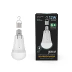 Лампа светодиодная A80 12W 900lm 4100K Е27 авар. с Li-Ion аккумулятором | 102002212 | Gauss