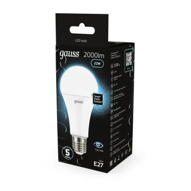 Лампа светодиодная Black LED A70 22W E27 1640lm 4100K | 102502222 | Gauss