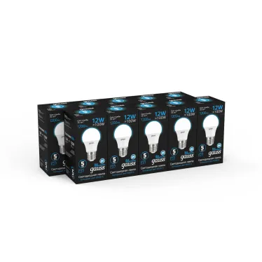 Лампа светодиодная A60 12W 1200lm 6500K E27 LED 1/10/50 | 102502312 | Gauss