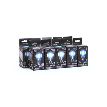 Лампа светодиодная Black LED Filament A60 E27 8W 780lm 4100К | 102802208 | Gauss