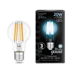 Лампа светодиодная Filament А60 20W 1850lm 4100К Е27 LED /10/40 | 1029022201 | Gauss