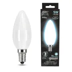 Лампа светодиодная Black LED Filament Свеча OPAL E14 5W 450lm 4100К | 103201205 | Gauss
