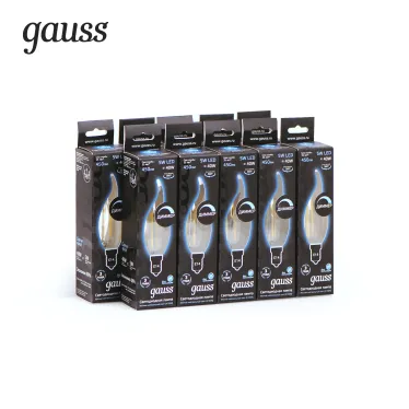 Лампа светодиодная LED 5Вт E14 220В 4100К свеча на ветру, диммируемая | 104801205-D | Gauss