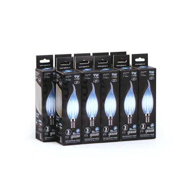 Лампа светодиодная LED Filament Свеча на ветру E14 9W 710lm 4100K | 104801209 | Gauss