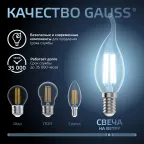 Лампа светодиодная Filament Свеча на ветру 13W 1150lm 4100К Е14 LED 1/10/50 | 104801213 | Gauss
