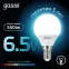 Лампа светодиодная LED 6,5Вт E14 220В 4100К шар | 105101207 | Gauss