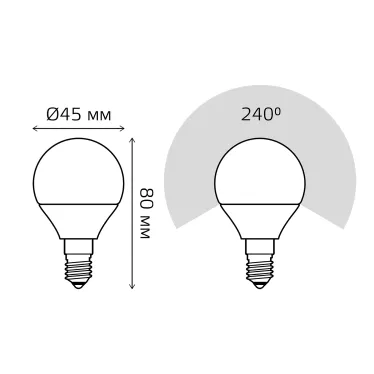 Лампа светодиодная LED 9.5Вт E14 220В 4100К Globe | 105101210 | Gauss