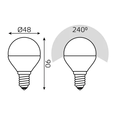 Лампа светодиодная Smart LED Шар G45 6W E14 RGBW+dim 1/10/100 | 105101406 | Gauss