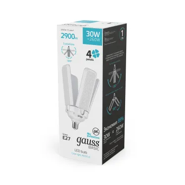 Лампа светодиодная Basic 30W 2900lm 4000K E27 Клевер-4 | 11732232 | Gauss