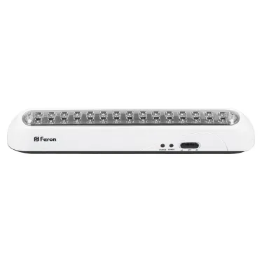 Светильник аварийного освещения аккумуляторный EL20 30 LED AC/DC Li-ION батарея, белый 350*58*52 мм | 12901 | FERON