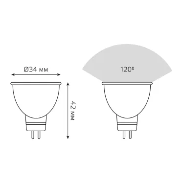 Лампа светодиодная LED 3Вт GU4 220В 4100К MR11 d35х45мм | 132517203 | Gauss