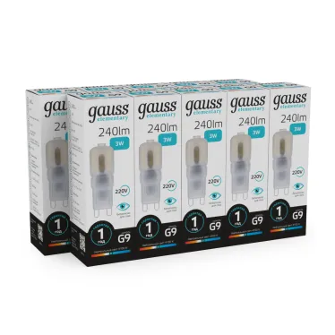 Лампа светодиодная Elementary G9 AC220-240V 3W 240lm 4100K пластик LED 1/10/200 | 14923 | Gauss