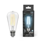 Лампа светодиодная Filament ST64 10W 970lm 4100К Е27 | 157802210 | Gauss