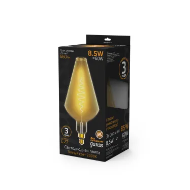 Лампа светодиодная LED Filament Vase E27 8.5W Amber 660lm 2000K 1/2 | 180802105 | Gauss