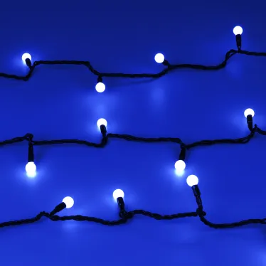 Светодиодная гирлянда ARD-BALL-CLASSIC-D13-10000-BLACK-100LED BLUE (230V, 7W) | 025570 | Arlight