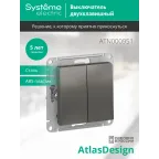 Выключатель двухклавишный ATLASDESIGN схема 5 10АХ механизм сталь