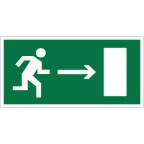 Пиктограмма (Пластина) Напр. к эвакуационному выходу направо BL-3517.E03 | a12892 | Белый Свет