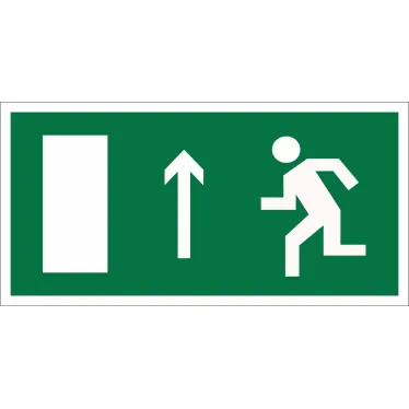 Знак безопасности BL-2915B.E12"Напр. к эвакуационному выходу прямо (лев.)" | a16651 | Белый свет