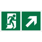 Знак безопасности BL-3015A.E37"Напр. к эвакуационному выходу направо вверх" | a18180 | Белый свет