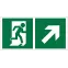 Знак безопасности BL-3015.E37"Напр. к эвакуационному выходу направо вверх" | a18189 | Белый свет
