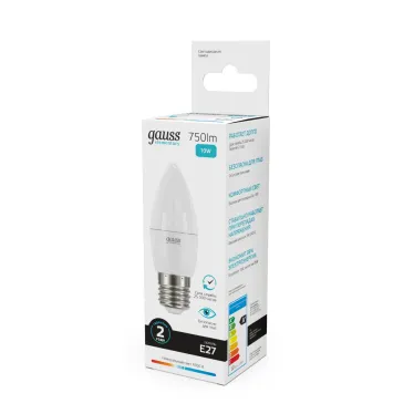 Лампа светодиодная Elementary Свеча 10W 750lm 4100K E27 LED 1/10/100 | 30220 | Gauss