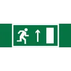Пиктограмма (Наклейка) "Напр. к эвакуационному выходу прямо (прав.) NPU-3413.E11 | a16522 | Белый Свет