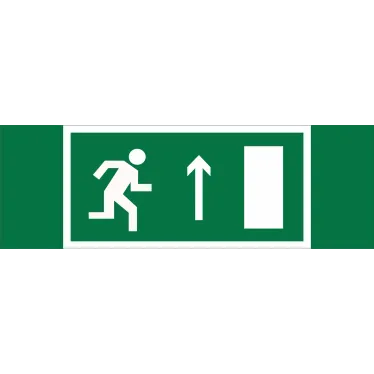Пиктограмма (Наклейка) "Напр. к эвакуационному выходу прямо (прав.) NPU-3413.E11 | a16522 | Белый Свет