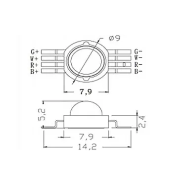 Мощный светодиод ARPL-4W-EPA-RGBW (350mA) | 020332 | Arlight
